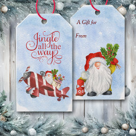 Etiqueta Para Presente Jingle All Way Papai noel Airplane Delivery