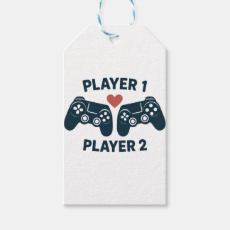 Etiqueta Para Presente Jogador 1 Jogador 2 Casal Gamer Adesivo