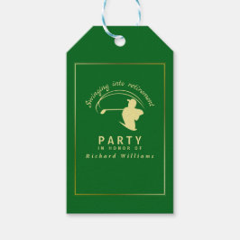 Etiqueta Para Presente Jogador Clássico do Ouro Verde do Partido Golf de 