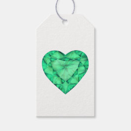 Etiqueta Para Presente Joia verde esmeralda coração pedra
