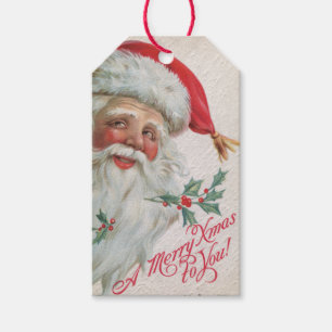 Etiqueta Para Presente Jolly Vintage Santa Clause Etiqueta de presente de