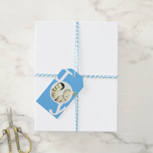 Etiqueta Para Presente Joy Bauble text no céu azul Feriado de Natal
