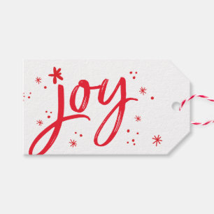 Etiqueta Para Presente JOY HOLIDAY na moda simples faíscas vermelhas mode