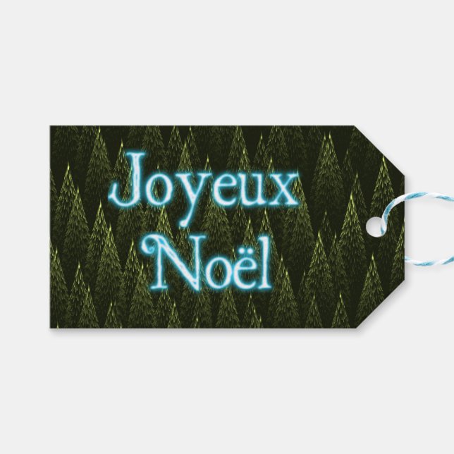 Etiqueta Para Presente Joyeux Noё l - Coníferas (Frente (horizontal))