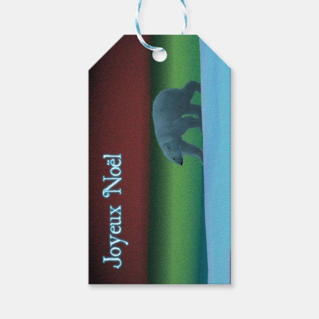 Etiqueta Para Presente Joyeux Noё l - Urso Polar das Luzes (Frente)