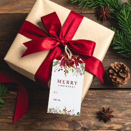 Etiqueta Para Presente Joyful Greenery Feliz Natal Kraft