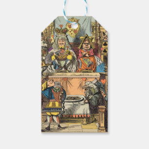 Etiqueta Para Presente Julgamento de Alice do Valete de Copas Vintage