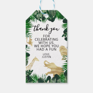 Etiqueta Para Presente Jungle Birthday Safari Partido Favor Obrigado