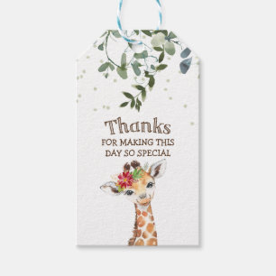 Etiqueta Para Presente Jungle Safari Giraffe Obrigado A Favor