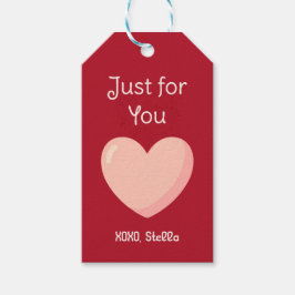 Etiqueta Para Presente Just for You Valentine Gift Tag