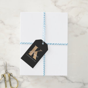 Etiqueta Para Presente K & Name Iniciais Monogramados Modernos Personaliz