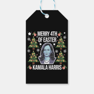 Etiqueta Para Presente Kamala Harris Natal Papai Noel Alegre 4º De Páscoa