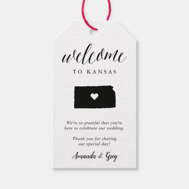 Etiqueta Para Presente Kansas Wedding Welcome (Frente)