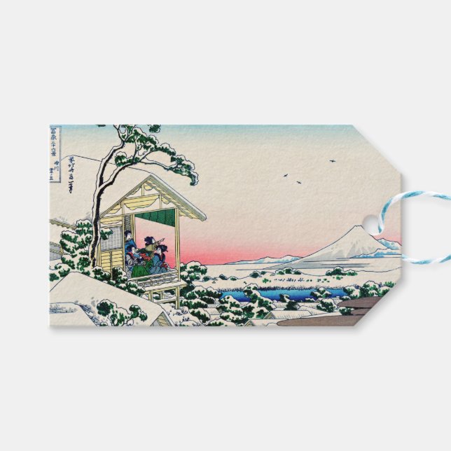 Etiqueta Para Presente Katsushika Hokusai - Casa de chá em Koishikawa (Frente (horizontal))