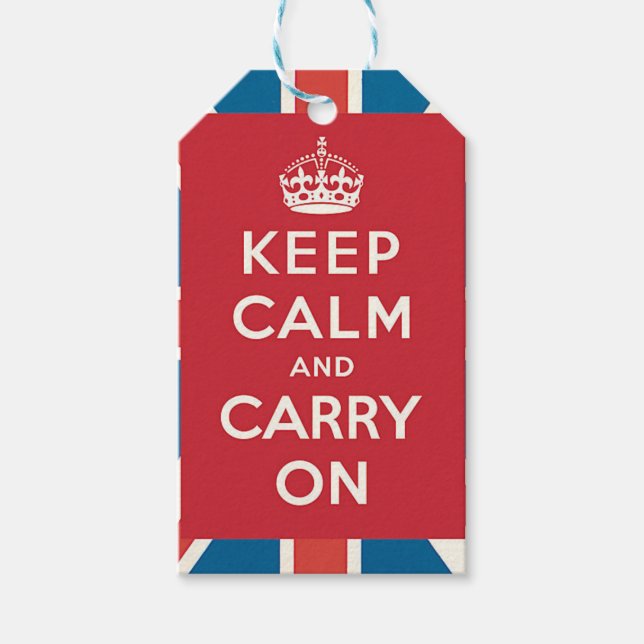 Etiqueta Para Presente Keep Calm and Carry On (Frente)