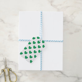 Etiqueta Para Presente Kelly Green Polka Hearts em branco