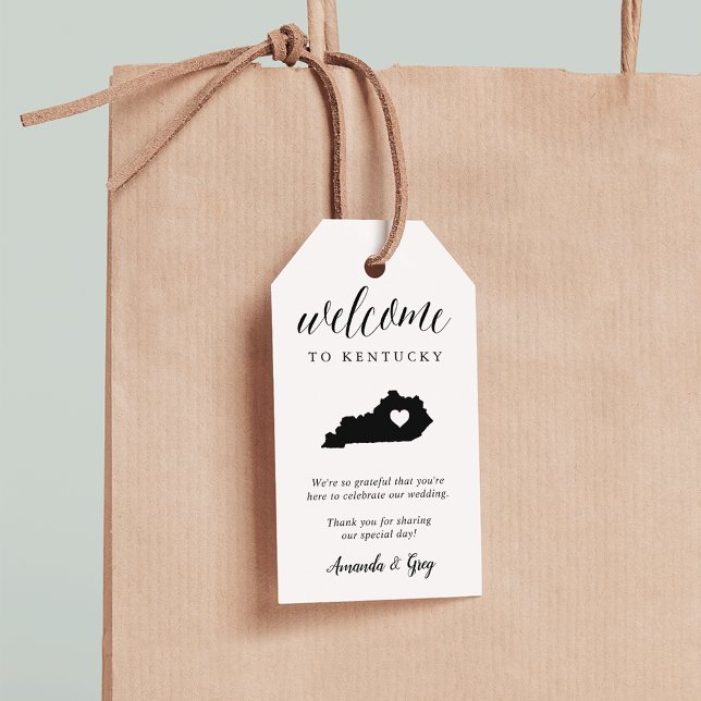 Etiqueta Para Presente Kentucky Wedding Welcome (Criador carregado)