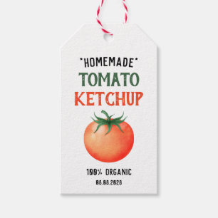 Etiqueta Para Presente Ketchup de tomate caseiro com padrão de tomate ver