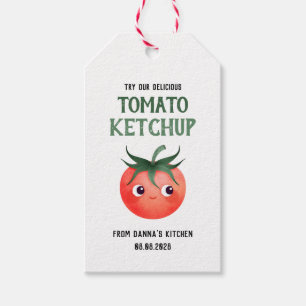 Etiqueta Para Presente Ketchup de tomate caseiro com tomate pequeno