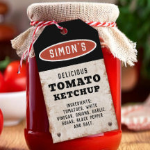 Ketchup de tomate caseiro editável com placa enfer