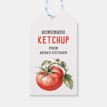 Ketchup de Tomate rótulo personalizado aquarela to