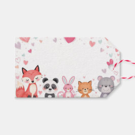 Etiqueta Para Presente Kids Valentine Treat Bag Tags | Cute Animals
