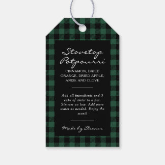Etiqueta Para Presente Kit de Panela de Simmer Xadrez Preto e Verde