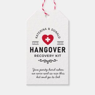 Etiqueta Para Presente Kit de Recuperação de Hangover de Casamento