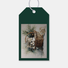 Etiqueta Para Presente Kitten em uma cesta