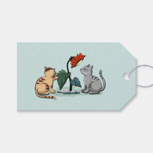 Etiqueta Para Presente Kittens Verão Delgado Jogo da Flor