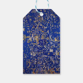 Etiqueta Para Presente Klimt Inspirado azul, ouro, cobre platina