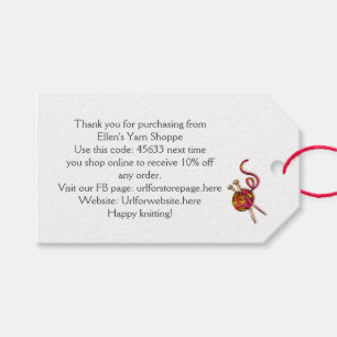 Etiqueta Para Presente Knitting Yarn Arts Compra Foto de Obrigado Coupon