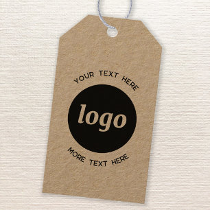 Etiqueta Para Presente Kraft comercial de texto e logotipos simples
