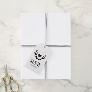 Etiqueta Para Presente Kraft rusker antler bonecas de casamento