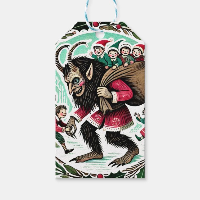 Etiqueta Para Presente Krampus Christmas (Frente)