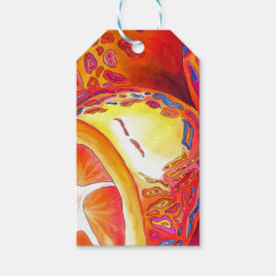 Etiqueta Para Presente Kumquats laranja citrus aquarela arte de fruta