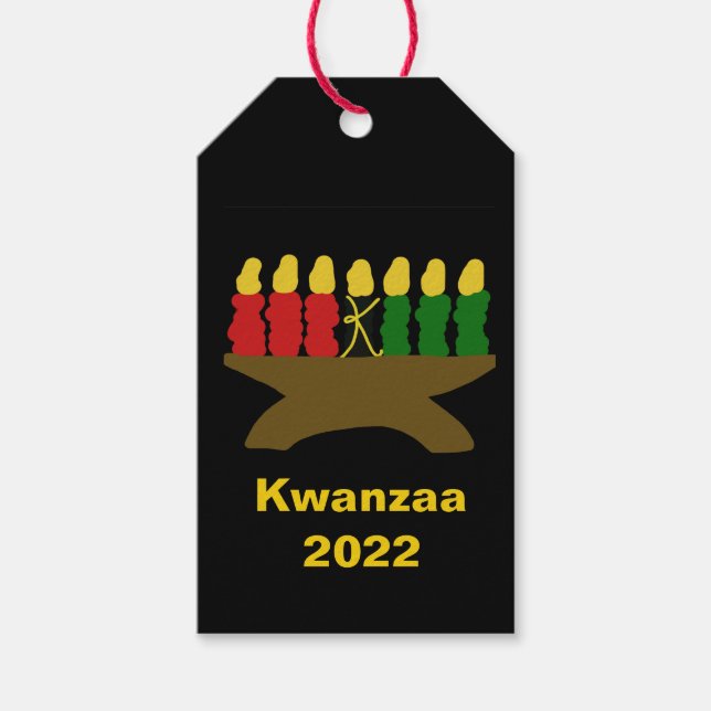 Etiqueta Para Presente Kwanzaa Kinara Candles (Frente)