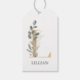Etiqueta Para Presente L Monograma Floral Personalizado