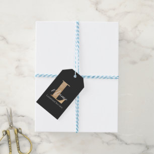 Etiqueta Para Presente L & Name Iniciais Monogramados Modernos Personaliz
