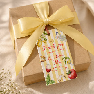 Etiqueta Para Presente La Dolce Vita Italian Bridal Shower Thank you