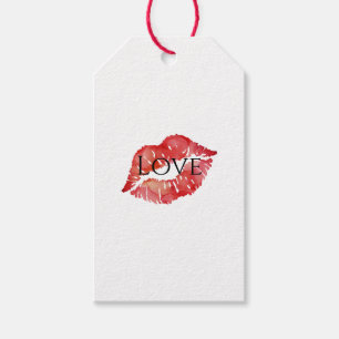 Etiqueta Para Presente Lábios Vermelhos Beijo Sedutor Amor XOXO