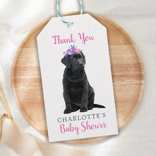Etiqueta Para Presente Labrador Cachorro Cachorro Rosa Chá de fraldas