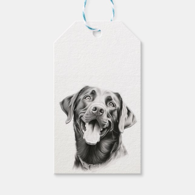 Etiqueta Para Presente Labrador personalizável (Frente)