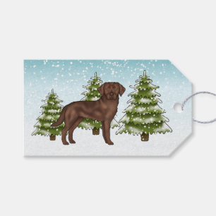 Etiqueta Para Presente Labrador Retriever Azul Natalino Natal