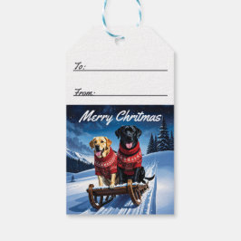 Etiqueta Para Presente Labradores Sled Ride Christmas