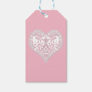 Etiqueta Para Presente Lace red Heart deixa Dia de os namorados de heranç
