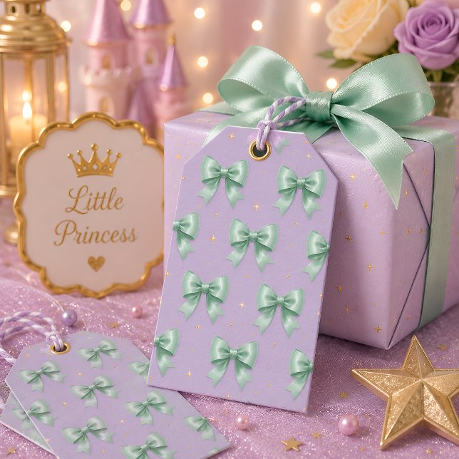 Etiqueta Para Presente Laço Pastel de Hortelã (Criador carregado)