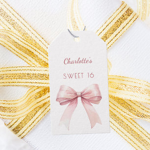 Etiqueta Para Presente Laço rosa blush Sweet 16 DIY