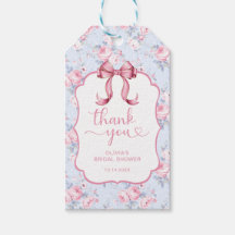 Laço Rosa Coquette Obrigado no Chá de Noiva