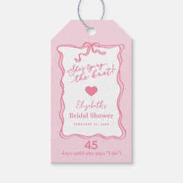 Etiqueta Para Presente Laço Rosa Retro Ela Está Casando 